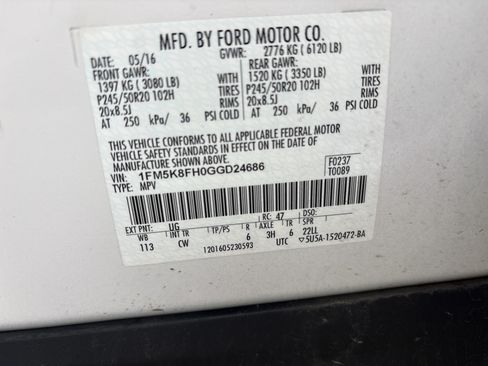 Used 2016 Ford Explorer Limited w/ Equipment Group 303A AWD/4WD image 5