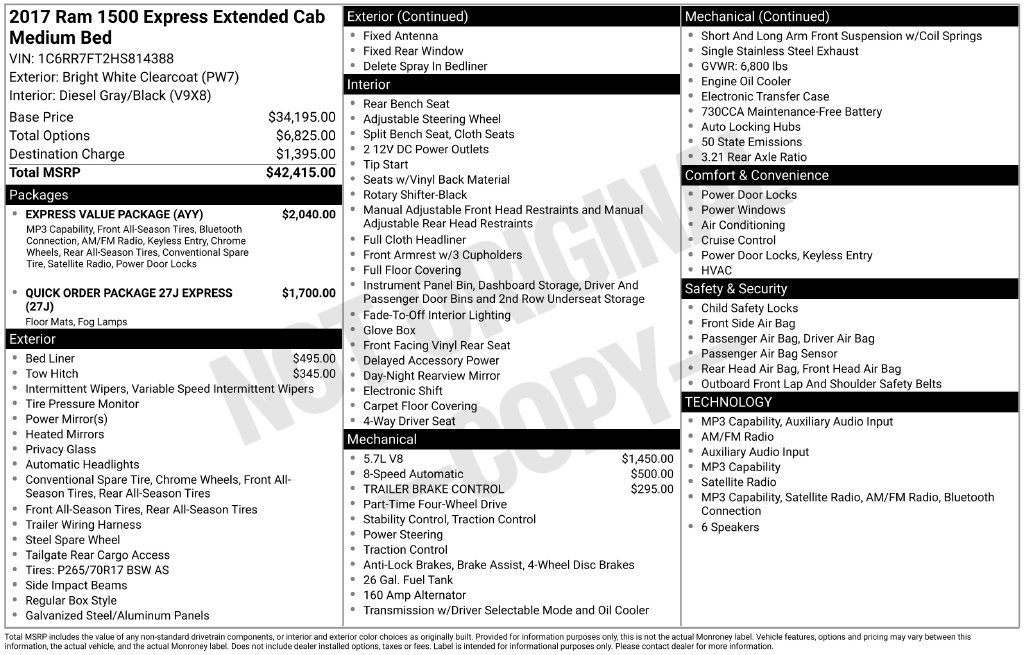 Used 2017 RAM 1500 Express w/ Express Value Package AWD/4WD image 12