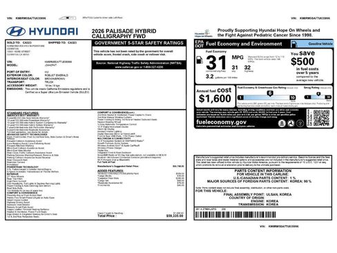 Used 2026 Hyundai Palisade Calligraphy FWD image 2