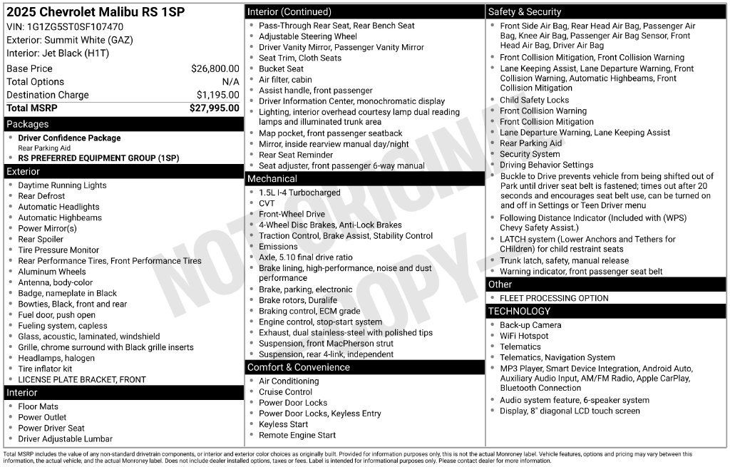 Used 2025 Chevrolet Malibu RS FWD image 5