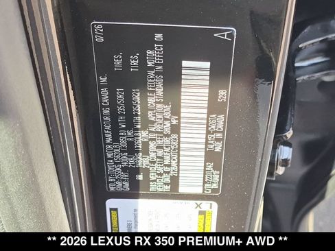 New 2026 Lexus RX 350 Premium Plus w/ Convenience Package AWD/4WD image 18