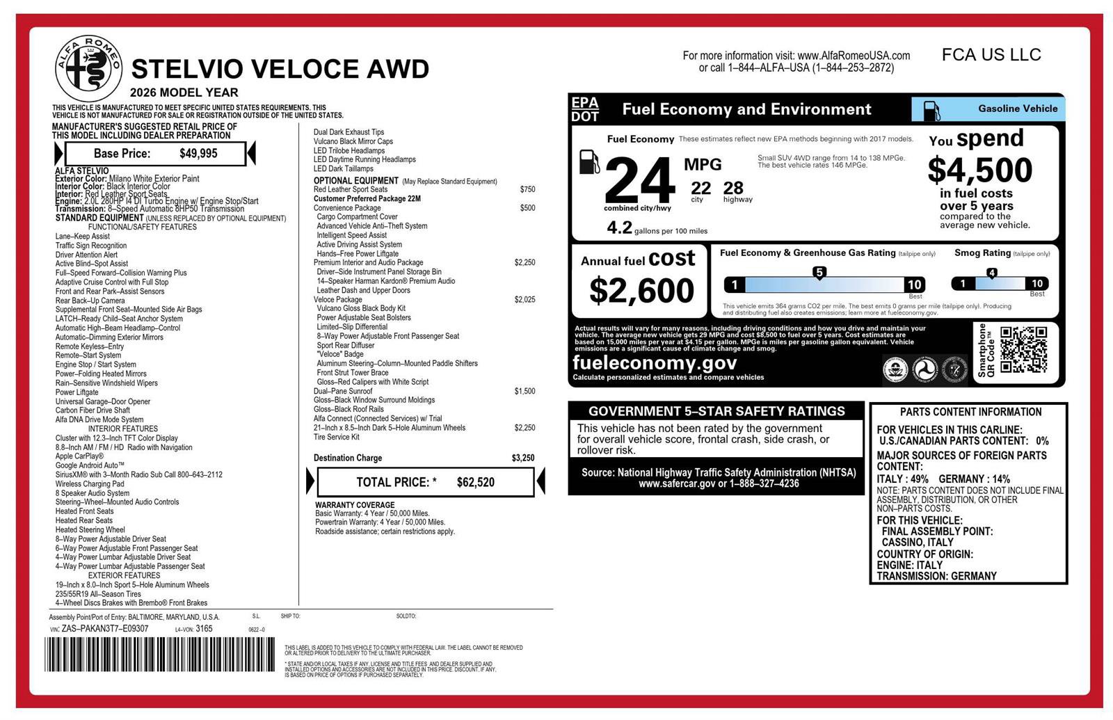 New 2026 Alfa Romeo Stelvio Sprint AWD/4WD image 41
