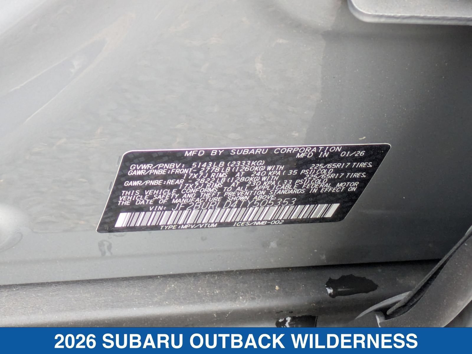 Certified 2026 Subaru Outback Wilderness AWD/4WD image 40