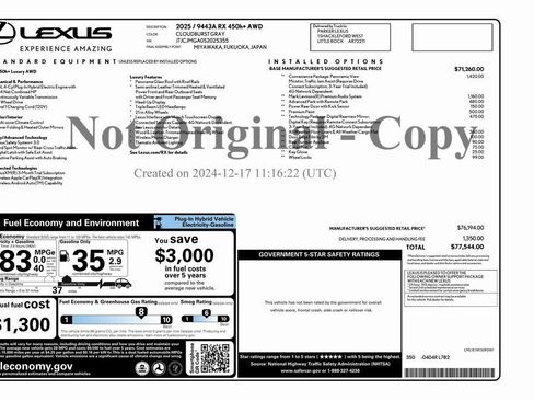 Used 2025 Lexus RX 450h AWD w/ Convenience Package image 3