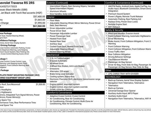 New 2026 Chevrolet Traverse RS AWD/4WD image 47