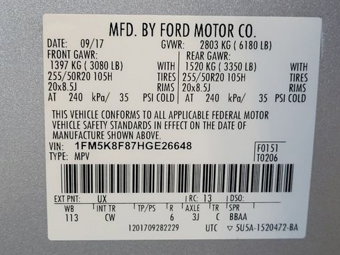 Used 2017 Ford Explorer Limited w/ Equipment Group 301A AWD/4WD image 33