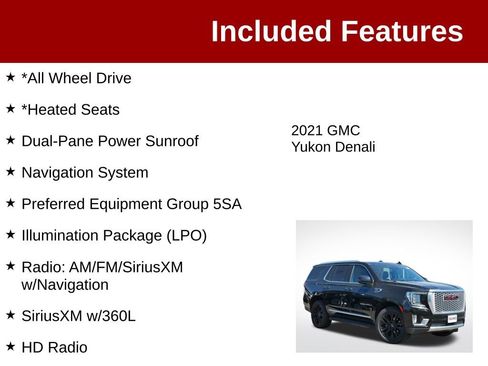 Used 2021 GMC Yukon Denali w/ LPO, Illumination Package AWD/4WD image 3