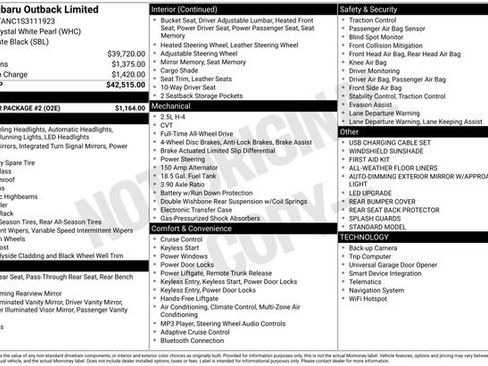Certified 2025 Subaru Outback Limited w/ Popular Package #2 AWD/4WD image 47