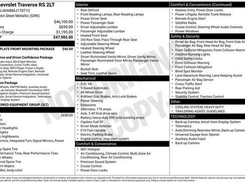 Certified 2021 Chevrolet Traverse RS image 32
