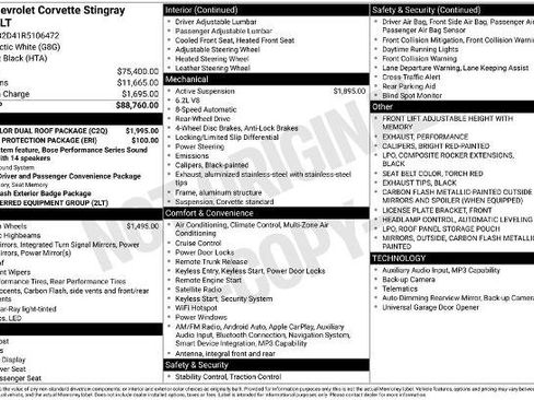 Used 2024 Chevrolet Corvette Stingray Preferred Cpe w/ Body-Color Dual Roof Package RWD image 8