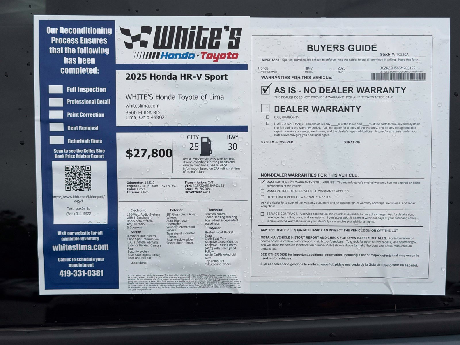 Used 2025 Honda HR-V Sport image 28