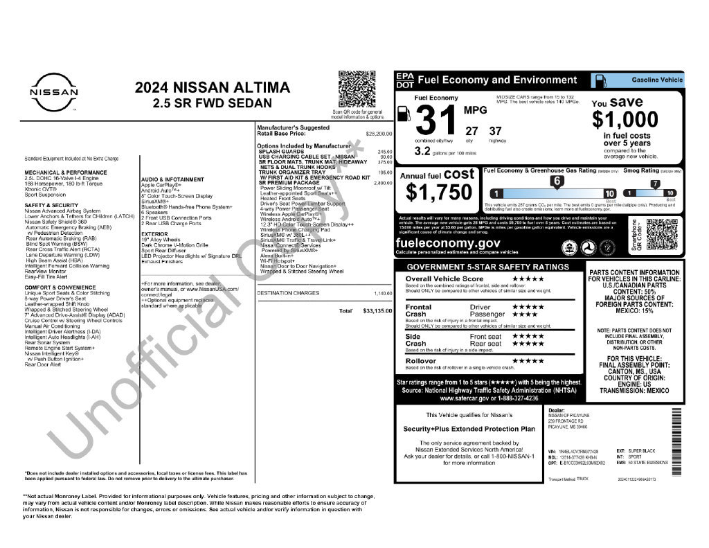 Used 2024 Nissan Altima 2.5 SR w/ SR Premium Package FWD image 5