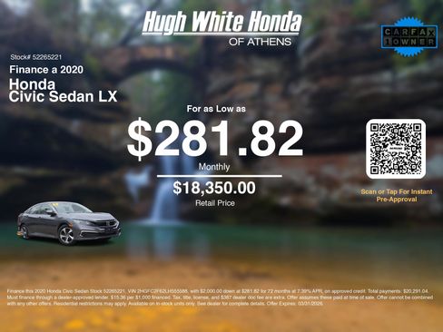 Used 2020 Honda Civic LX image 3