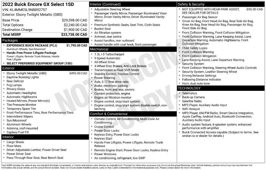 Used 2022 Buick Encore GX Select AWD/4WD image 28