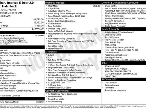Used 2018 Subaru Impreza 2.0i Premium w/ Eyesight & BSD & Rcta image 7