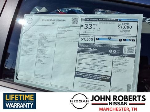 New 2026 Nissan Sentra SV w/ Floor Mat Package image 19