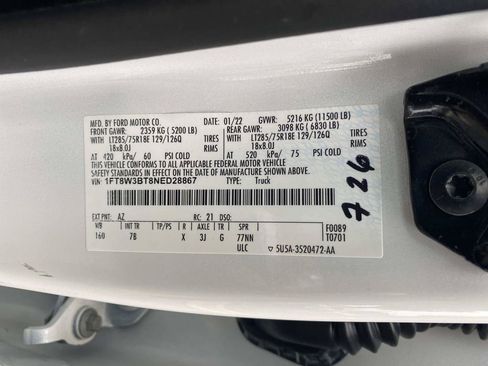 Certified 2022 Ford F350 Platinum w/ Tremor Off-Road Package AWD/4WD image 22