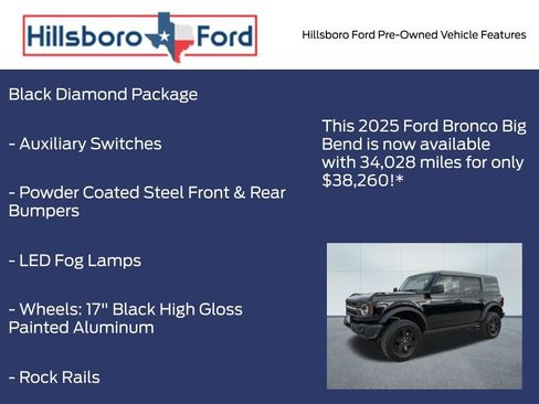 Certified 2025 Ford Bronco Big Bend w/ Black Diamond Package AWD/4WD image 9