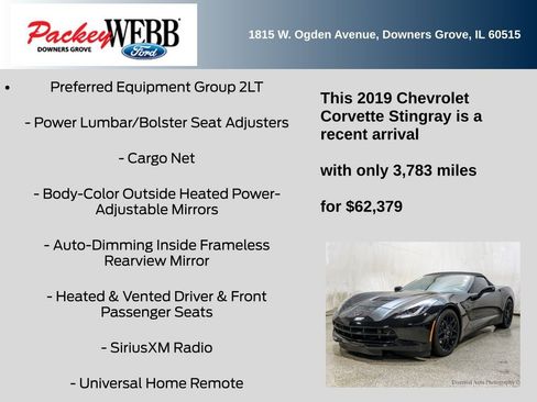 Used 2019 Chevrolet Corvette Stingray Convertible w/ 2LT Preferred Equipment Group image 22
