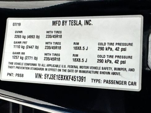 Used 2019 Tesla Model 3 Long Range AWD/4WD image 18