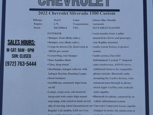 Used 2022 Chevrolet Silverado 1500 Custom RWD image 33