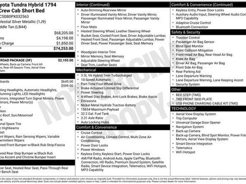 Used 2023 Toyota Tundra 1794 Edition w/ TRD Off-Road Package AWD/4WD image 7