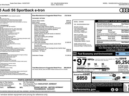 Used 2025 Audi S6 e-tron Premium Plus w/ Premium Plus image 3