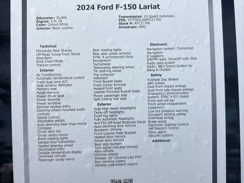 Used 2024 Ford F150 Lariat w/ FX4 Off-Road Package AWD/4WD image 12