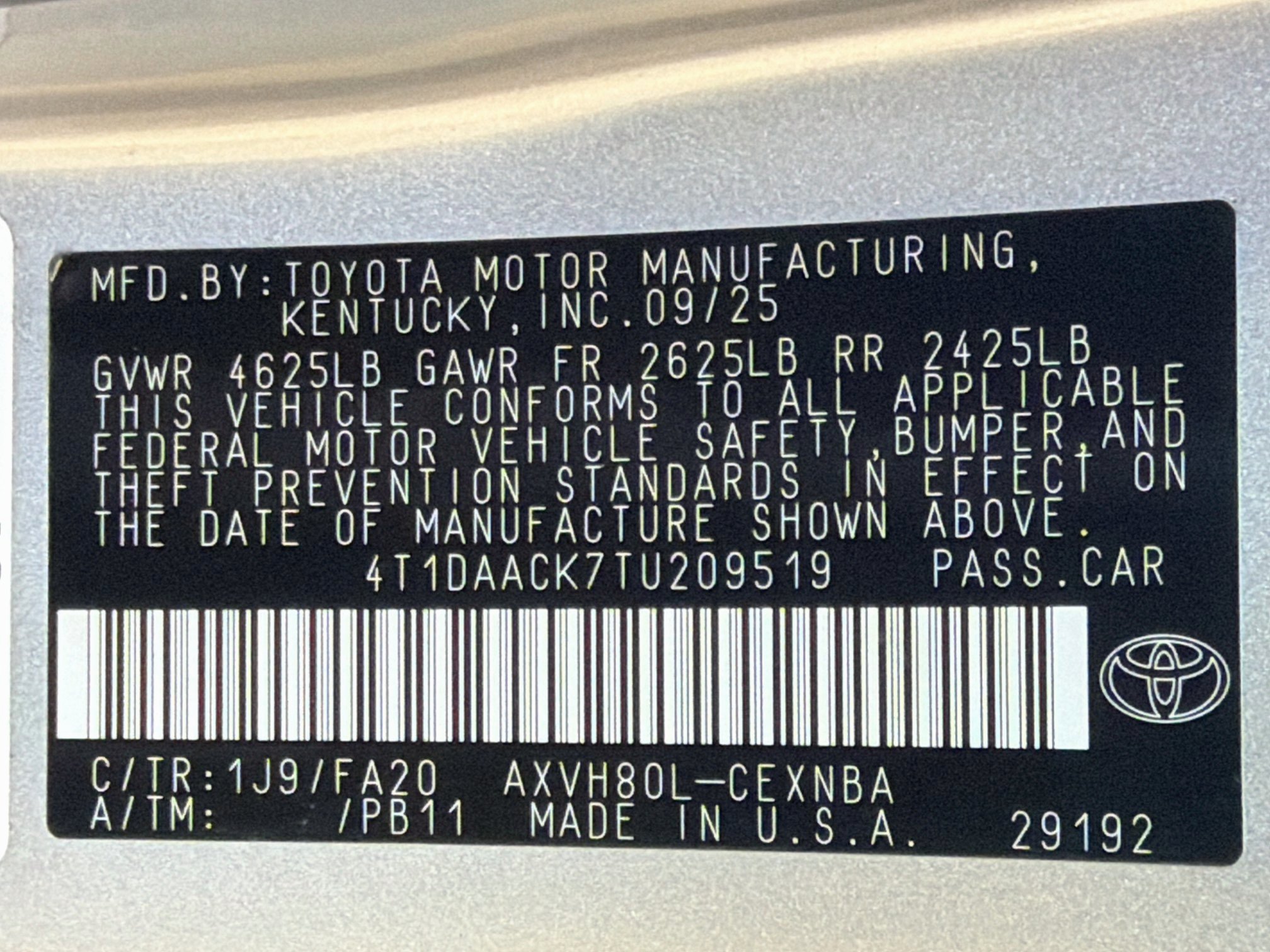 Used 2026 Toyota Camry LE FWD image 12