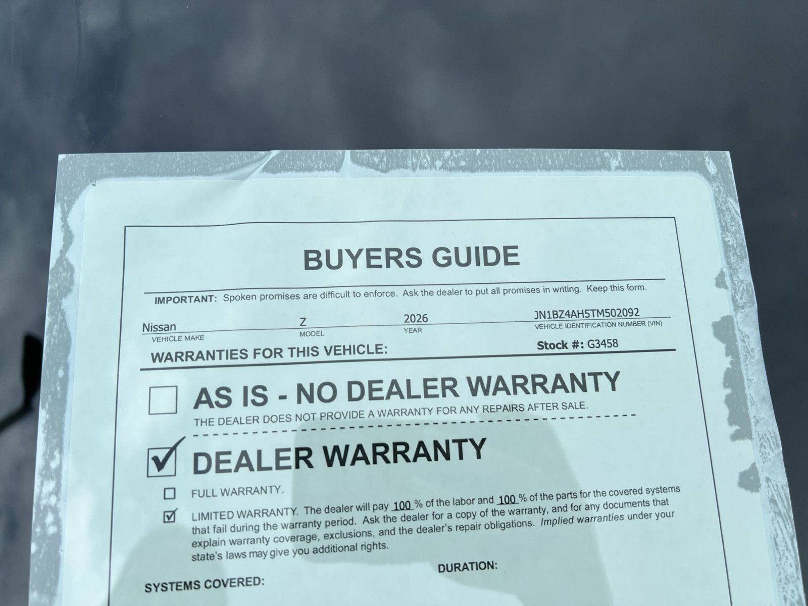 Used 2026 Nissan Z Sport w/ Floor Mat Package RWD image 3