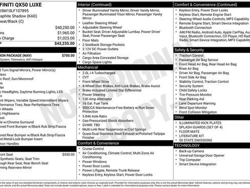 Used 2020 INFINITI QX50 Luxe w/ Navigation Package image 4