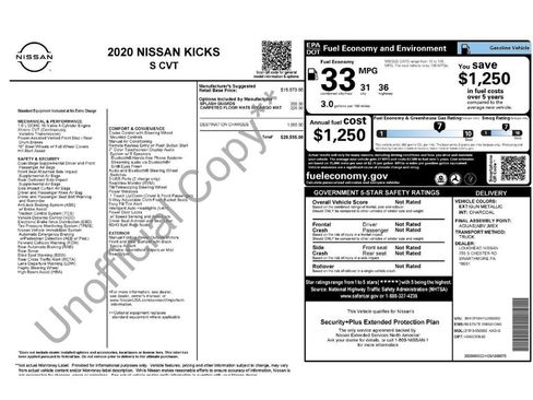 Used 2020 Nissan Kicks S FWD image 2
