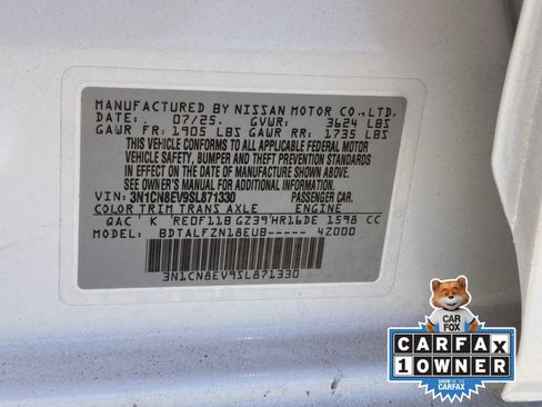 Certified 2025 Nissan Versa SV w/ Trunk Package FWD image 33