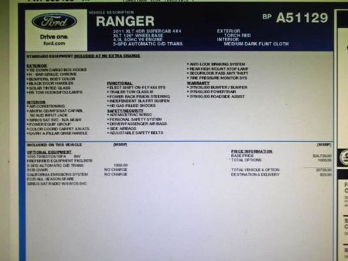 Used 2011 Ford Ranger XLT AWD/4WD image 24