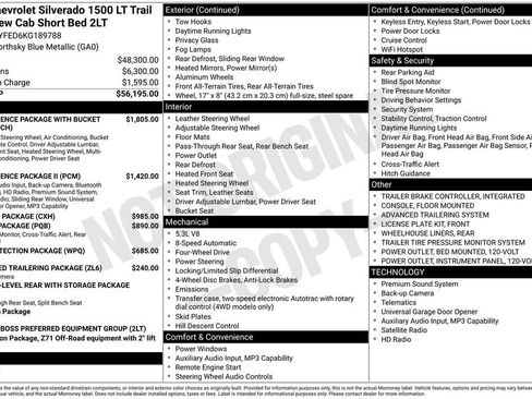 Used 2019 Chevrolet Silverado 1500 LT Trail Boss AWD/4WD image 2