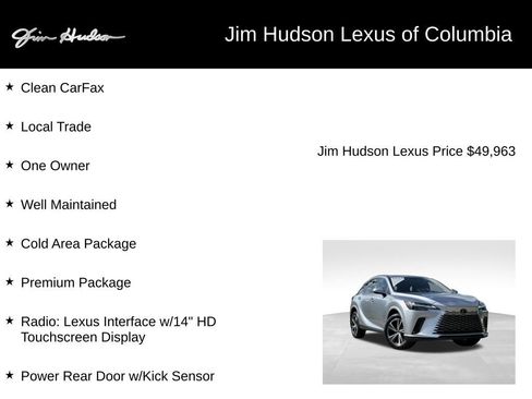 Certified 2023 Lexus RX 350 Premium w/ Accessory Package FWD image 4
