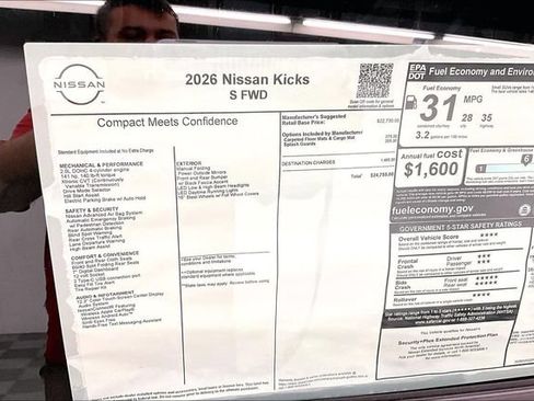 New 2026 Nissan Kicks S FWD image 35