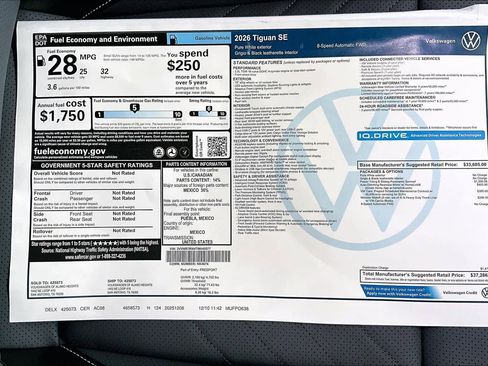 New 2026 Volkswagen Tiguan SE image 19