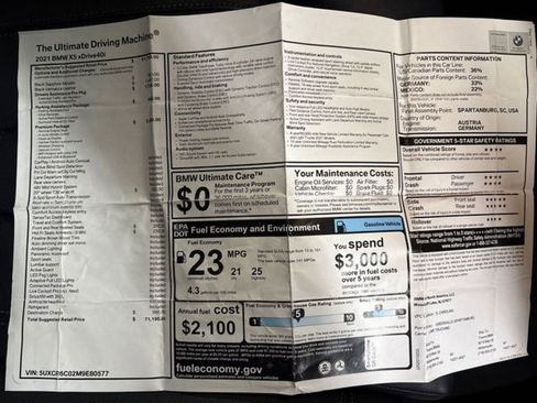 Used 2021 BMW X5 xDrive40i w/ Premium Package image 54