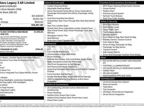 Used 2017 Subaru Legacy 3.6R Limited image 15