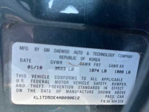 Used 2010 Chevrolet Aveo LT w/ Power and Convenience Package image 9