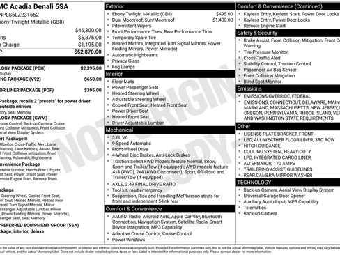 Used 2020 GMC Acadia Denali w/ Technology Package image 45