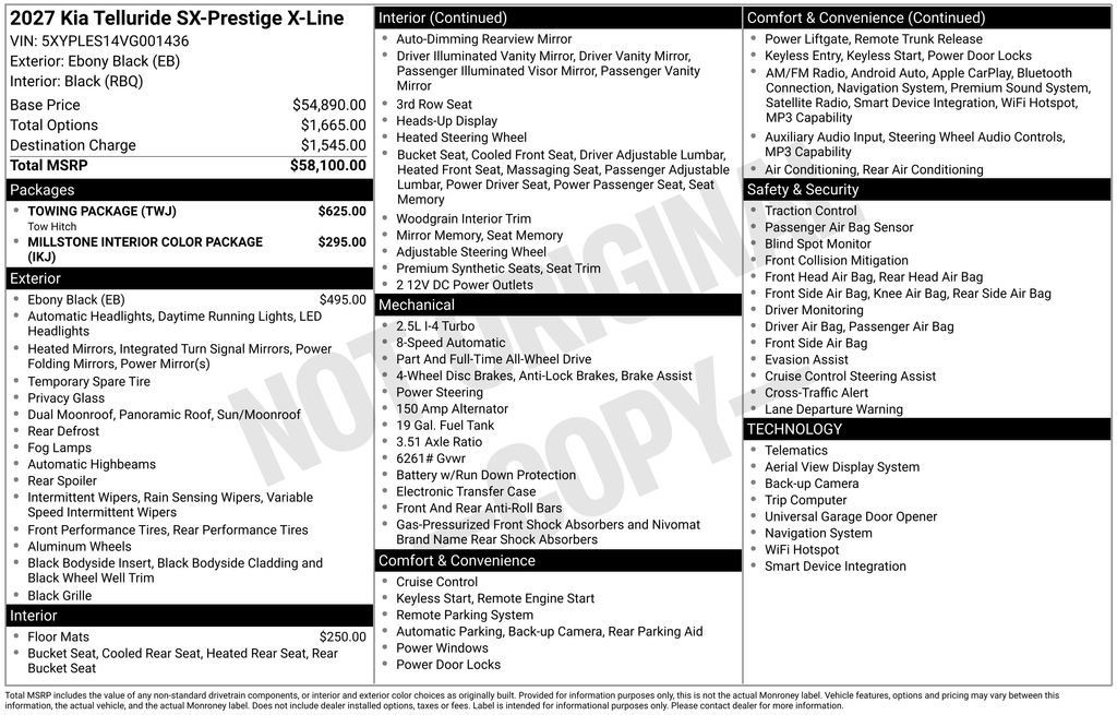 New 2027 Kia Telluride SX Prestige X-Line w/ Towing Package AWD/4WD image 36