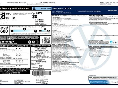 Used 2023 Volkswagen Taos SE w/ Panoramic Sunroof Package AWD/4WD image 4