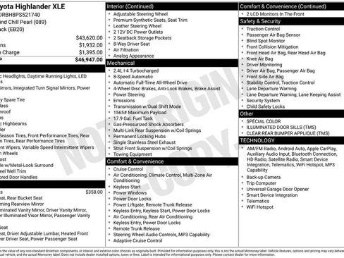 Used 2023 Toyota Highlander XLE AWD/4WD image 6