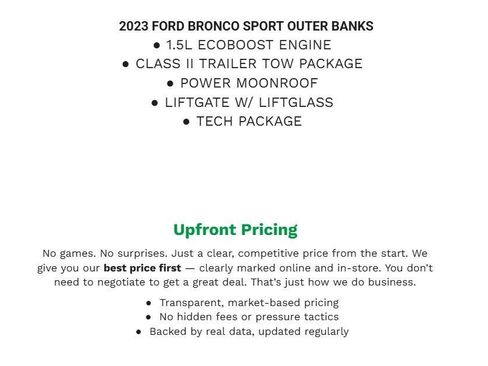 Certified 2023 Ford Bronco Sport Outer Banks w/ Tech Package AWD/4WD image 2