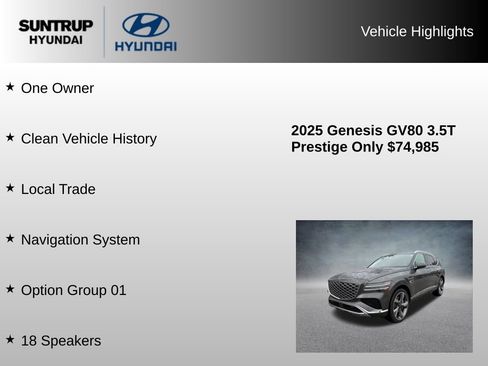 Used 2025 Genesis GV80 3.5T Prestige AWD/4WD image 8