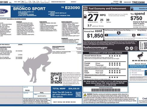 Used 2026 Ford Bronco Sport Outer Banks w/ Outer Banks Tech Package+ AWD/4WD image 35