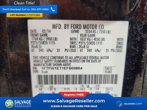 Used 2014 Ford F150 Platinum AWD/4WD image 16