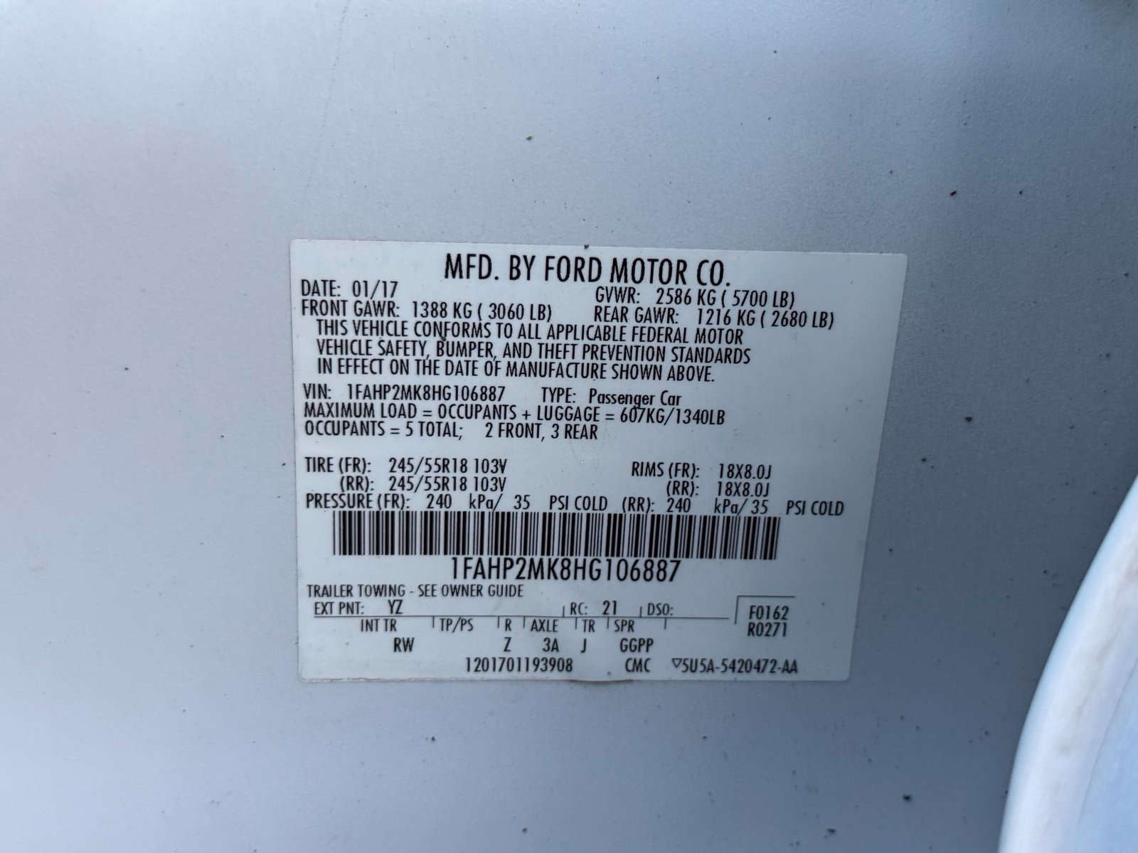 Used 2017 Ford Taurus Police Interceptor AWD image 40